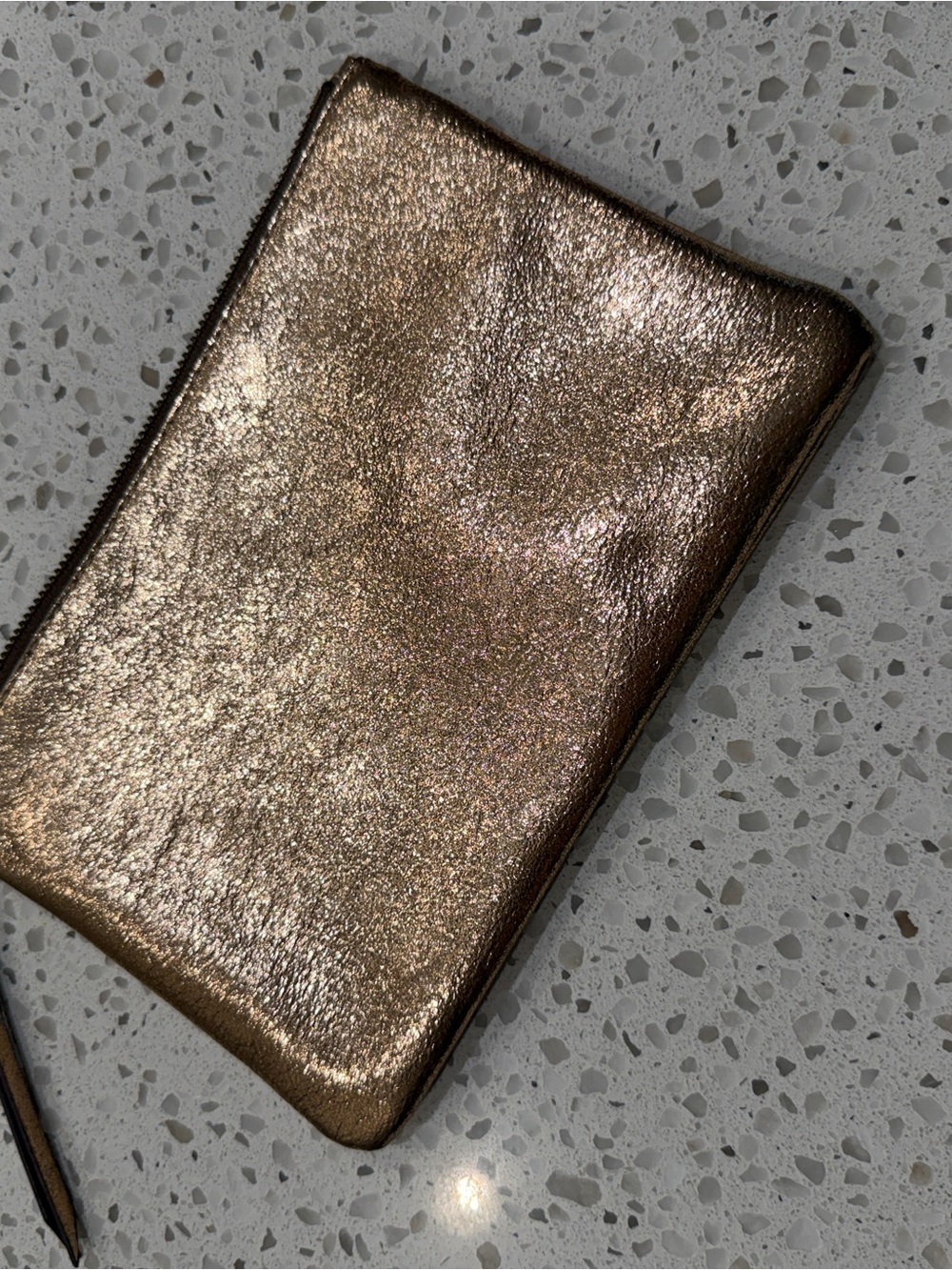Metallic Bronze Wristlet Pouch - Women Bags